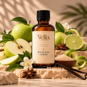 Esencia de Manzana verde a base de aceite para perfumar velas elaboradas en cera de soya