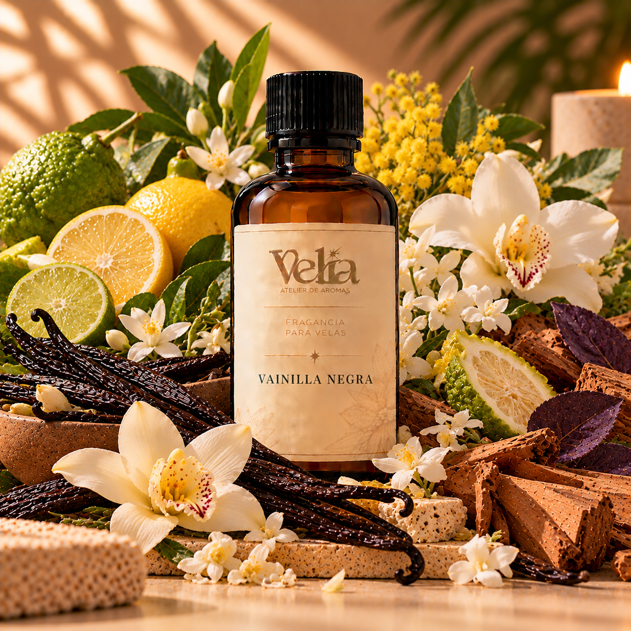Esencia de Vainilla Negra a base de aceite para perfumar velas elaboradas en cera de soya