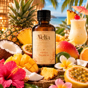 Esencia de Fiesta Tropical a base de aceite para perfumar velas elaboradas en cera de soya