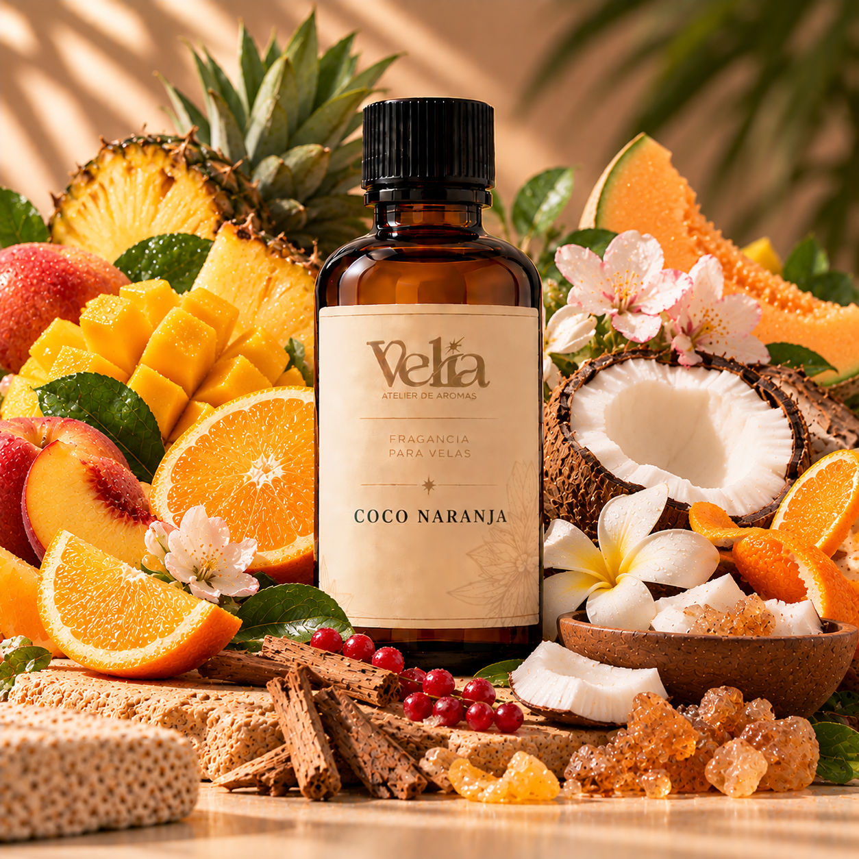 Esencia de Coco Naranja a base de aceite para perfumar velas elaboradas en cera de soya